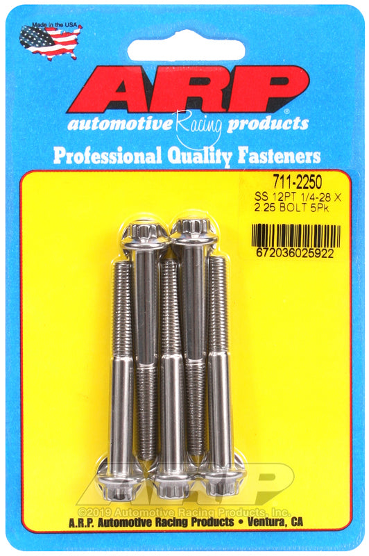 ARP 711-2250 1/4-28 X 2.250 12PT SS Bolts