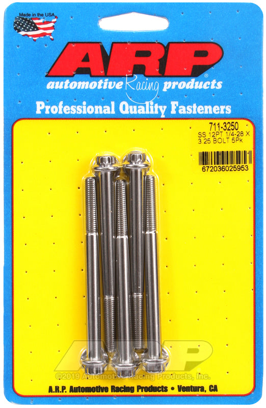 ARP 711-3250 1/4-28 X 3.250 12PT SS Bolts