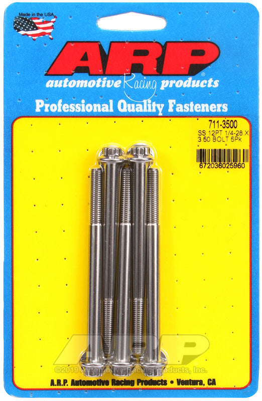 ARP 711-3500 1/4-28 X 3.500 12PT SS Bolts