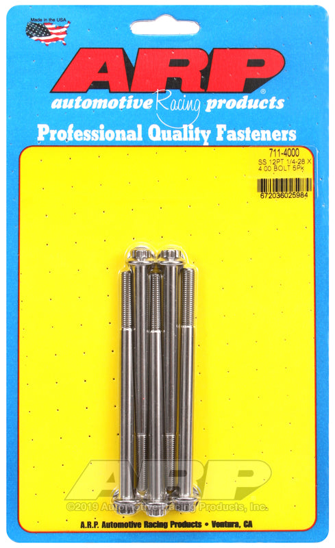 ARP 711-4000 1/4-28 X 4.000 12PT SS Bolts