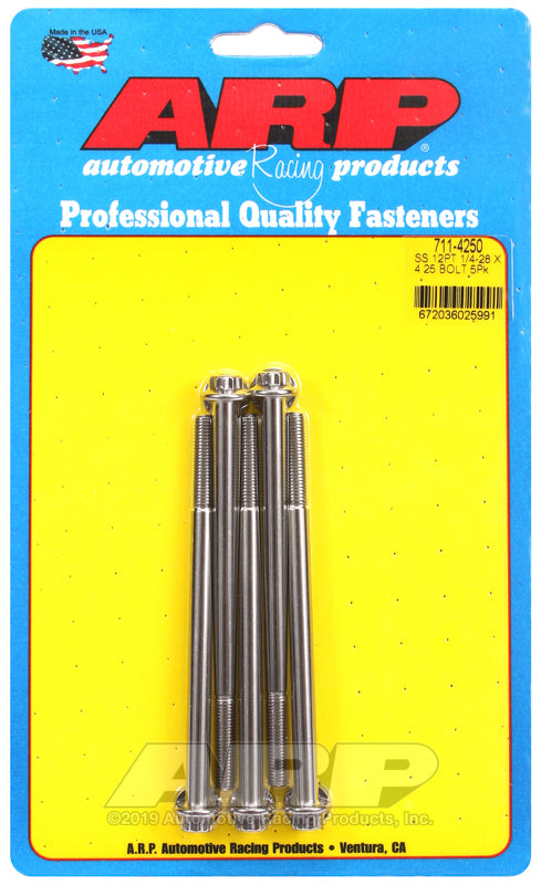 ARP 711-4250 1/4-28 X 4.250 12PT SS Bolts