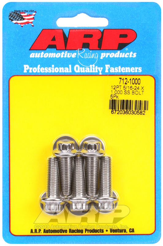 ARP Fasteners ARP712-1000 712-1000 5/16-24 X 1.000 12PT SS Bolts