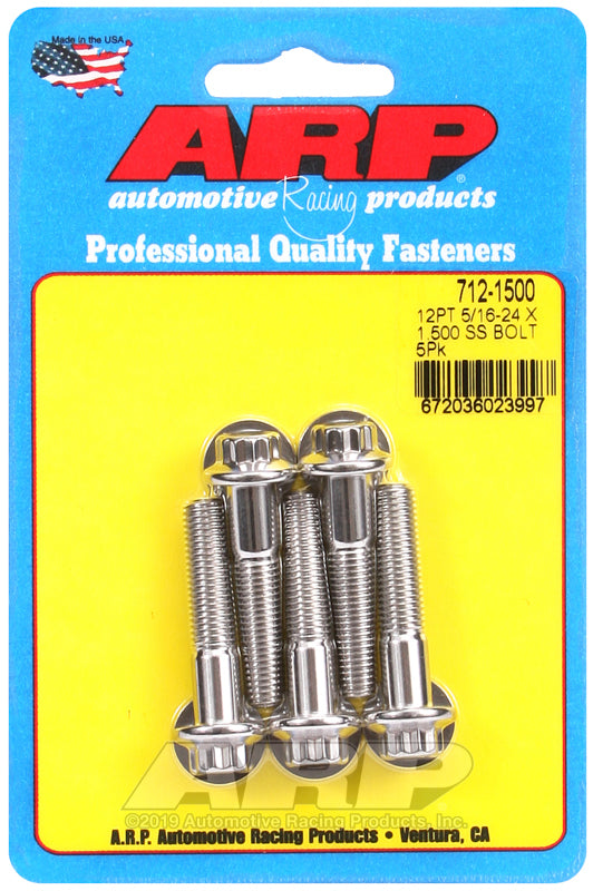 ARP Fasteners ARP712-1500 712-1500 5/16-24 X 1.500 12PT SS Bolts