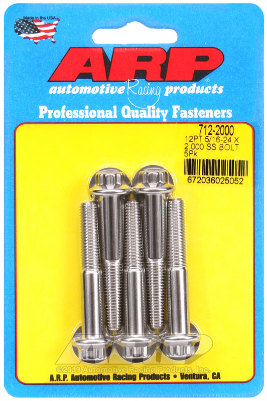 ARP 712-2000 5/16-24 X 2.000 12PT SS Bolts