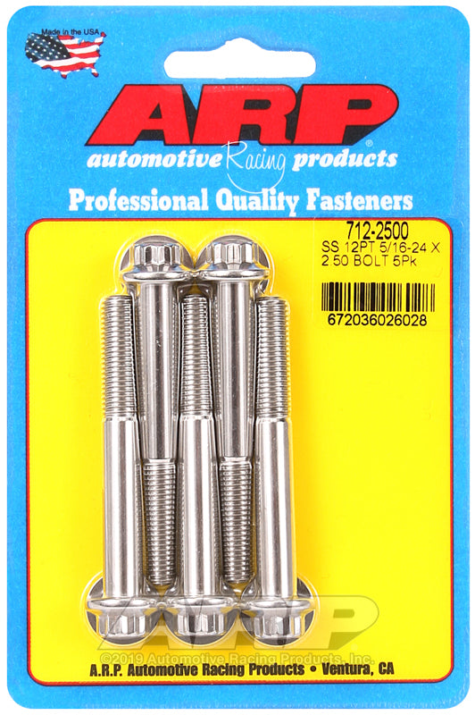 ARP 712-2500 5/16-24 X 2.500 12PT SS Bolts