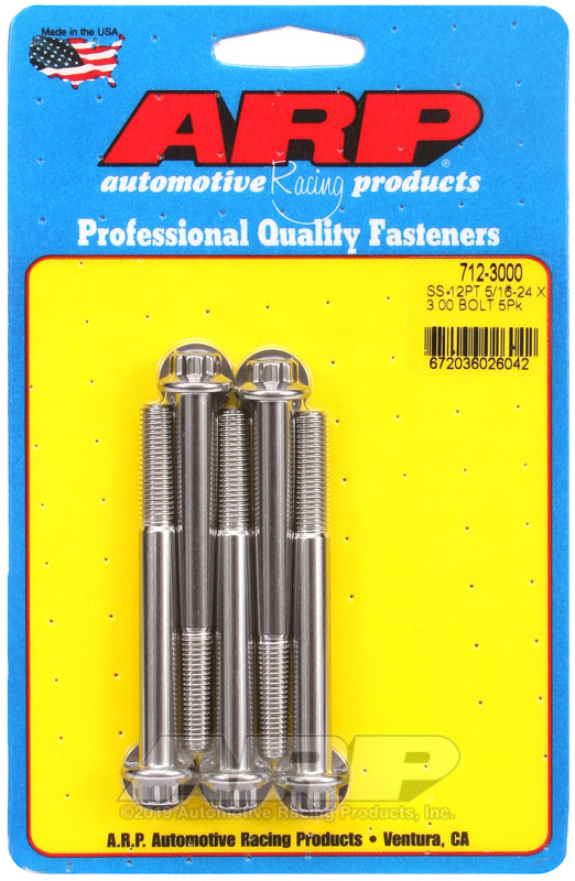 ARP 712-3000 5/16-24 X 3.000 12PT SS Bolts