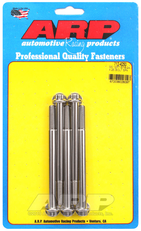 ARP 712-4250 5/16-24 X 4.250 12PT SS Bolts