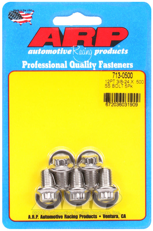 ARP 713-0500 3/8-24 X .500 12PT SS Bolts