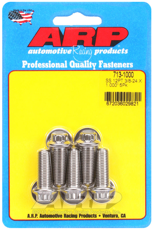 ARP 713-1000 3/8-24 X 1.000 12PT SS Bolts