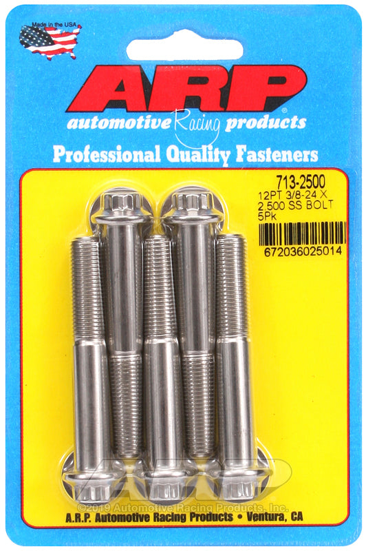 ARP 713-2500 3/8-24 X 2.500 12PT SS Bolts