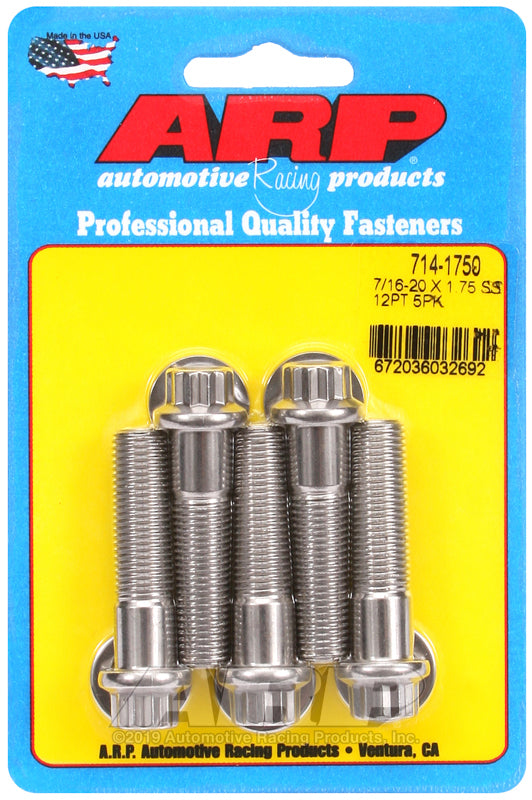 ARP Fasteners ARP714-1750 714-1750 7/16-20 X 1.750 12PT SS Bolts