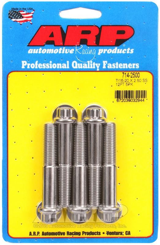 ARP 714-2500 7/16-20 X 2.500 12PT SS Bolts