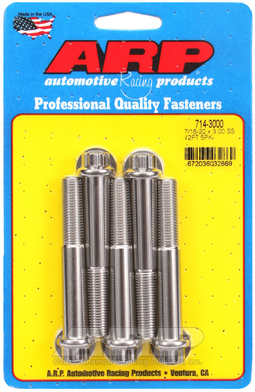 ARP 714-3000 7/16-20 X 3.000 12PT SS Bolts