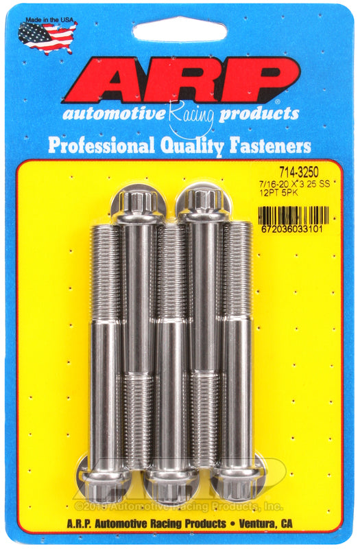 ARP 714-3250 7/16-20 X 3.250 12PT SS Bolts