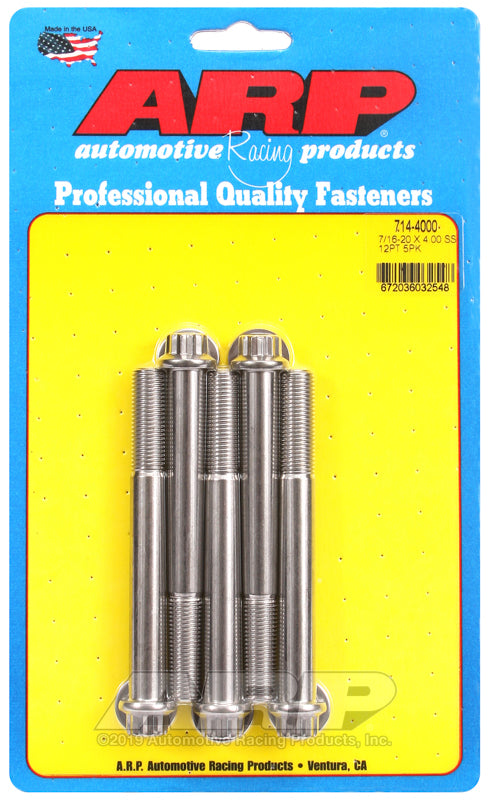 ARP 714-4000 7/16-20 X 4.000 12PT SS Bolts