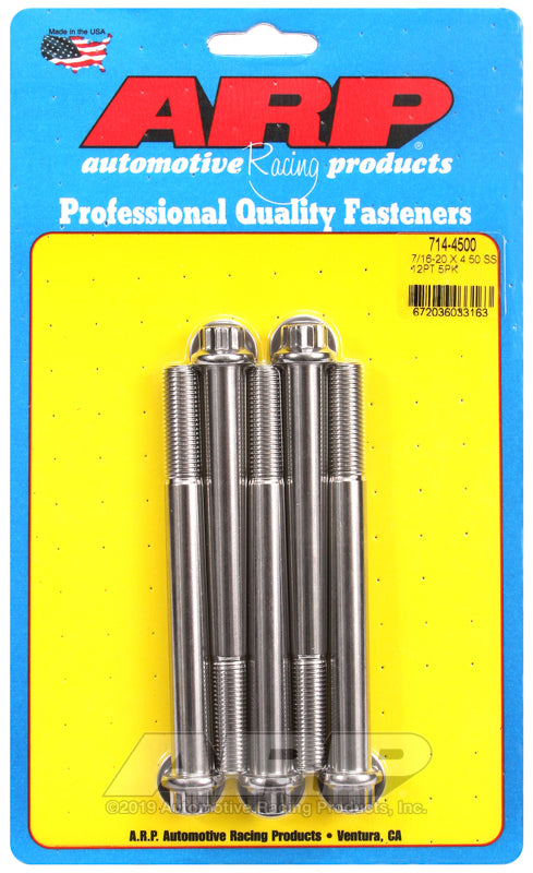 ARP 714-4500 7/16-20 X 4.500 12PT SS Bolts