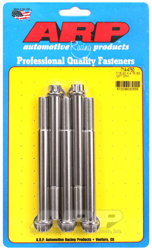 ARP 714-4750 7/16-20 X 4.750 12PT SS Bolts