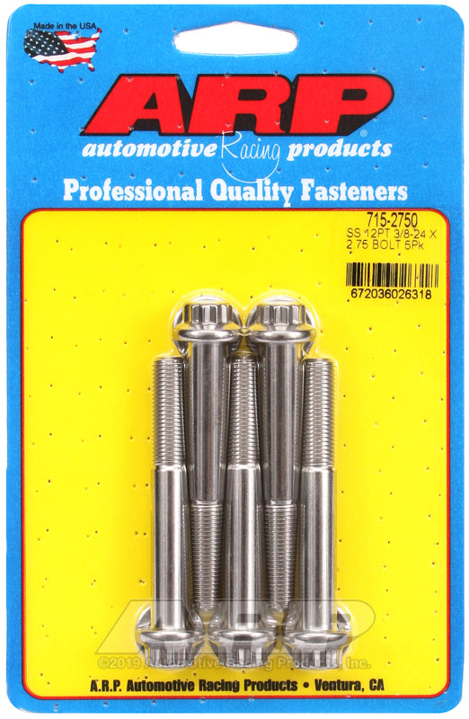 ARP 715-2750 3/8-24 X 2.750 12PT 7/16 Wrenching SS Bolts