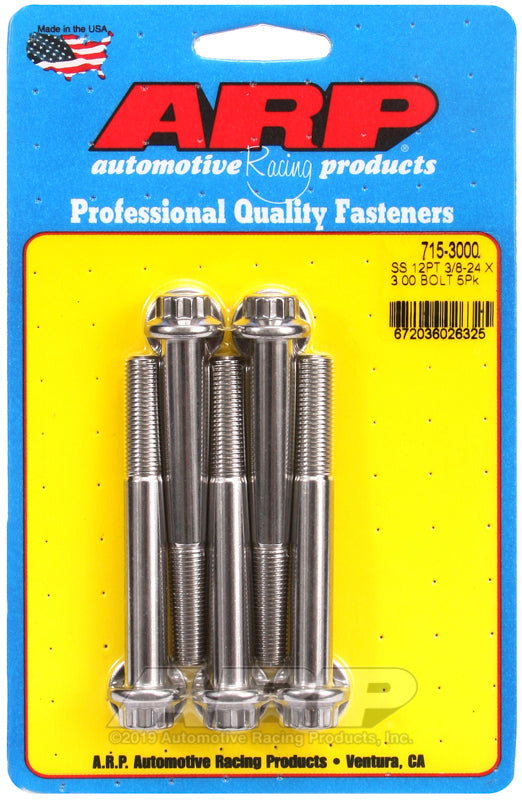 ARP 715-3000 3/8-24 X 3.000 12PT 7/16 Wrenching SS Bolts