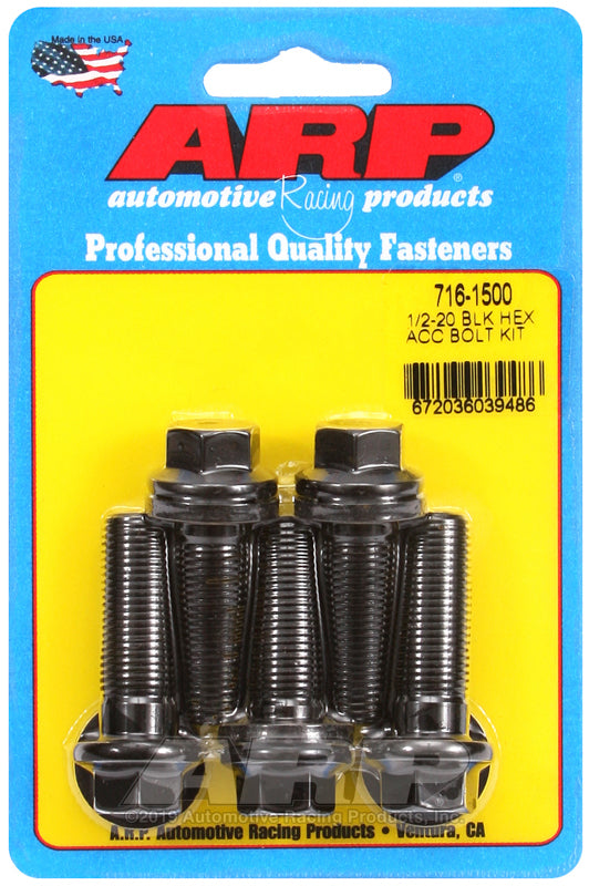 ARP 716-1500 1/2-20 X 1.500 Hex Black Oxide Bolts