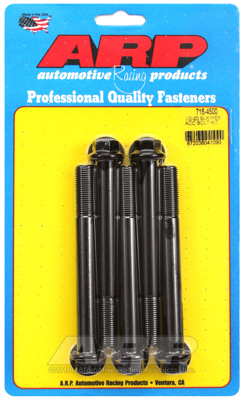 ARP 716-4500 1/2-20 X 4.500 Hex Black Oxide Bolts