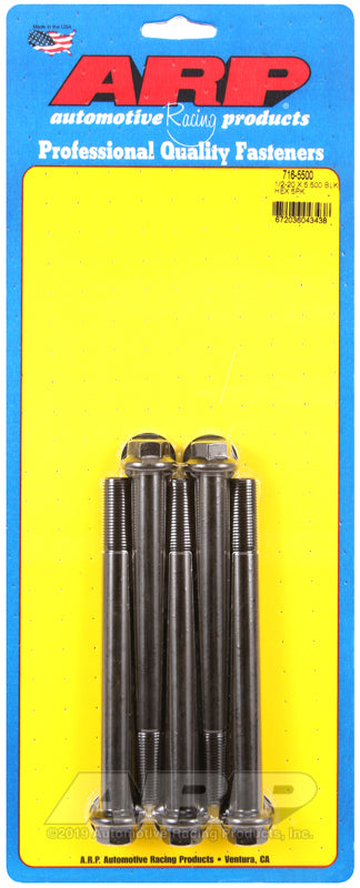 ARP 716-5500 1/2-20 X 5.500 Hex Black Oxide Bolts