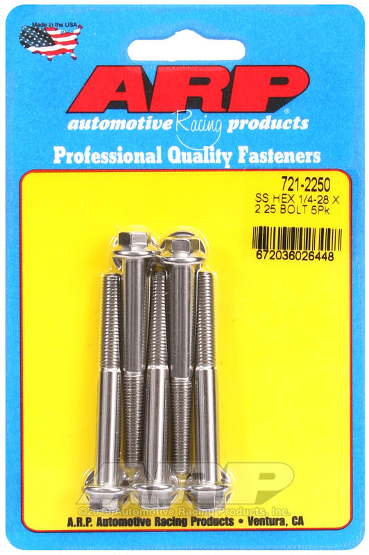 ARP 721-2250 1/4-28 X 2.250 Hex SS Bolts