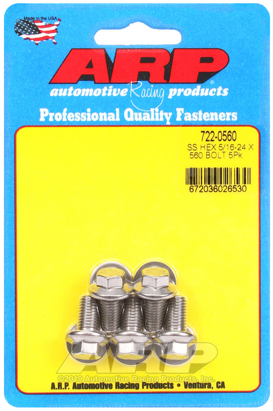 ARP 722-0560 5/16-24 X .560 Hex SS Bolts
