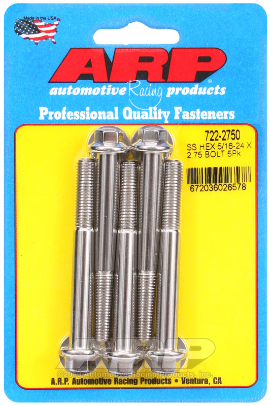 ARP 722-2750 5/16-24 X 2.750 Hex SS Bolts