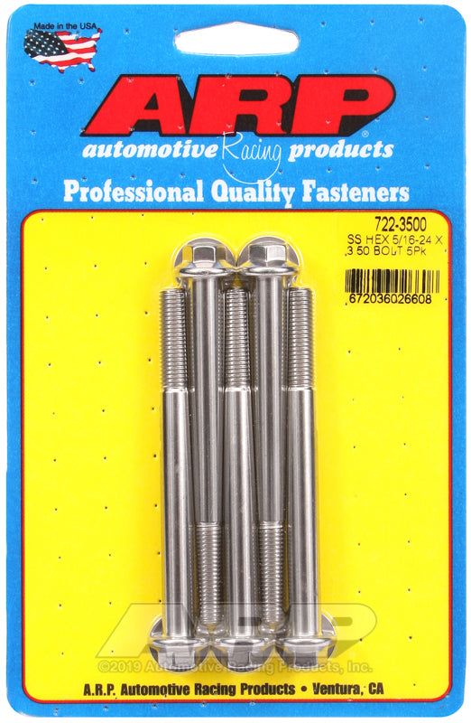ARP 722-3500 5/16-24 X 3.500 Hex SS Bolts