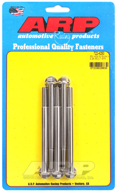ARP 722-4250 5/16-24 X 4.250 Hex SS Bolts