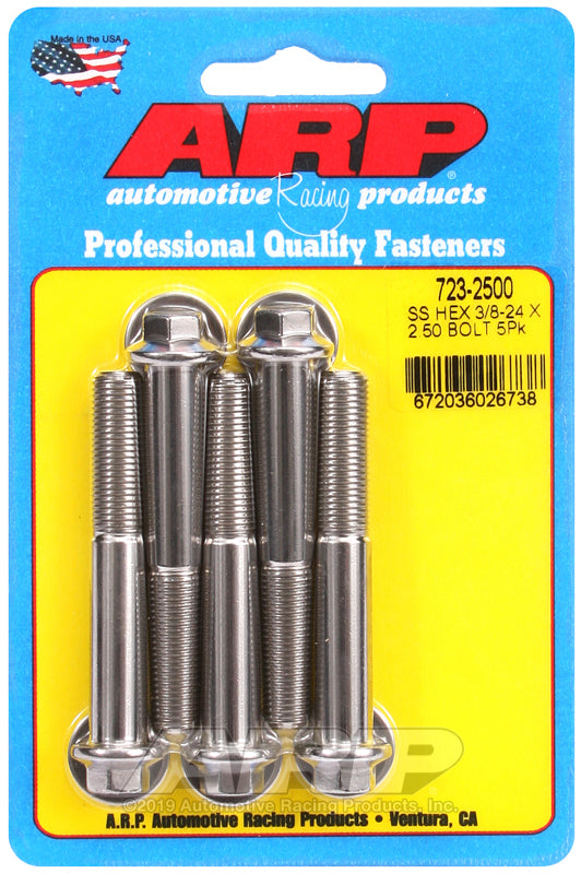 ARP 723-2500 3/8-24 X 2.500 Hex SS Bolts