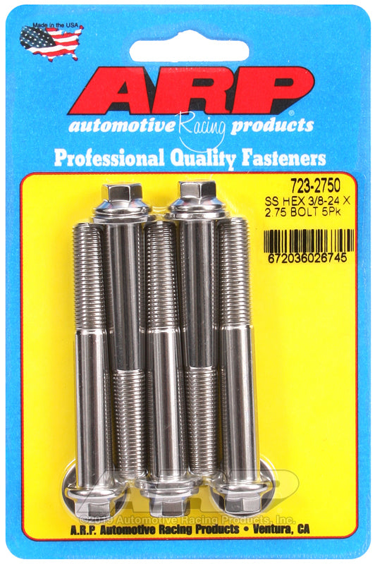 ARP 723-2750 3/8-24 X 2.750 Hex SS Bolts