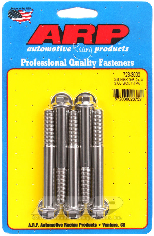 ARP 723-3000 3/8-24 X 3.000 Hex SS Bolts