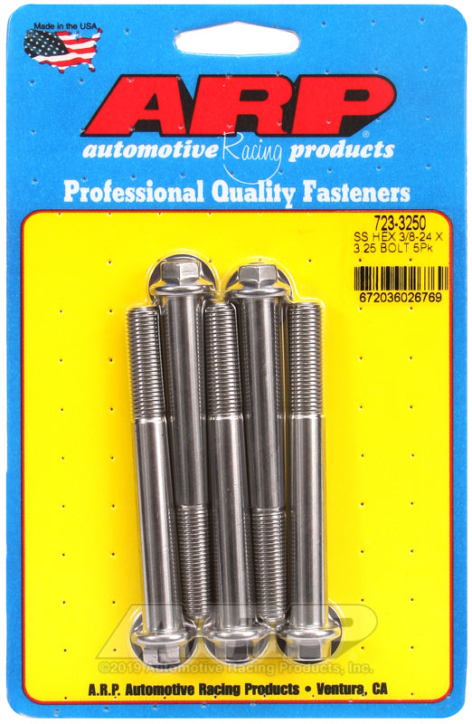 ARP 723-3250 3/8-24 X 3.250 Hex SS Bolts