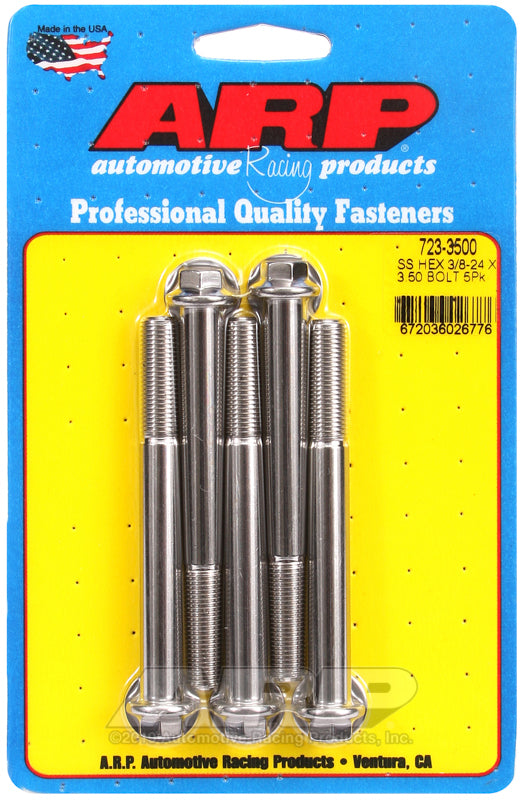 ARP 723-3500 3/8-24 X 3.500 Hex SS Bolts
