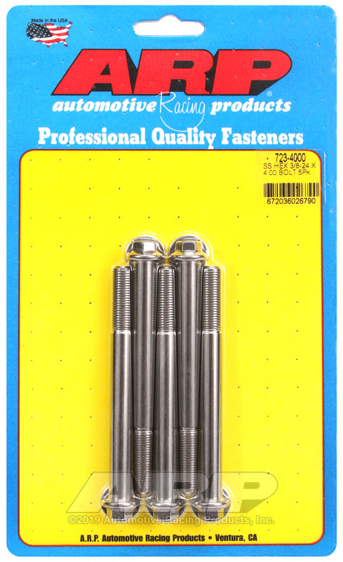 ARP 723-4000 3/8-24 X 4.000 Hex SS Bolts