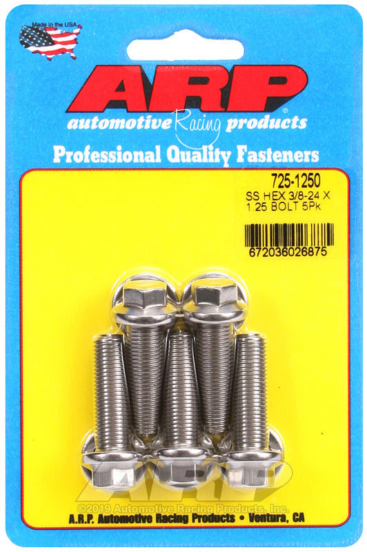 ARP 725-1250 3/8-24 X 1.250 Hex 7/16 Wrenching SS Bolts