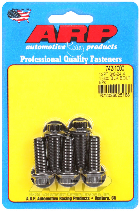 ARP Fasteners ARP742-1000 742-1000 3/8-24 X 1.000 12PT Black Oxide Bolts