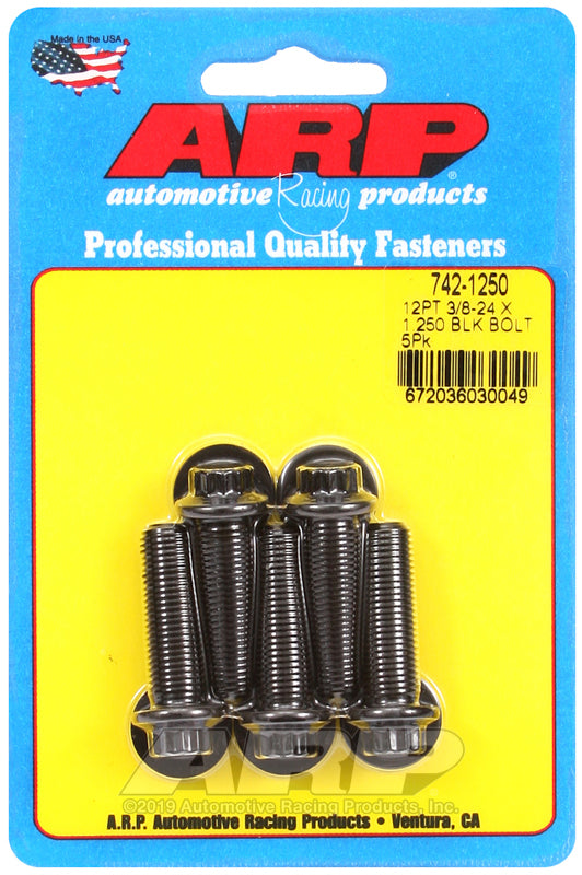 ARP Fasteners ARP742-1250 742-1250 3/8-24 X 1.250 12PT Black Oxide Bolts