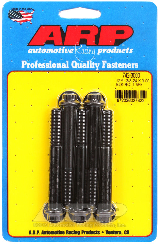 ARP Fasteners ARP742-3000 742-3000 3/8-24 X 3.000 12PT Black Oxide Bolts