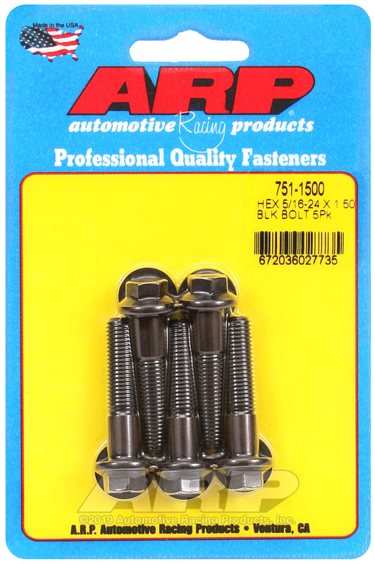 ARP 751-1500 5/16-24 X 1.500 Hex Black Oxide Bolts