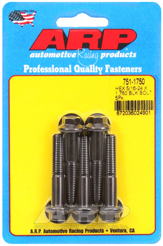 ARP 751-1750 5/16-24 X 1.750 Hex Black Oxide Bolts