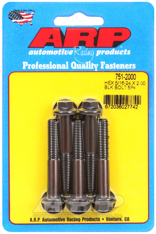 ARP 751-2000 5/16-24 X 2.000 Hex Black Oxide Bolts