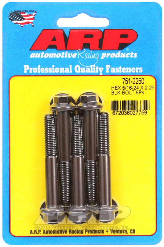 ARP 751-2250 5/16-24 X 2.250 Hex Black Oxide Bolts