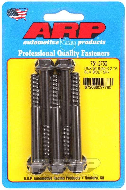 ARP 751-2750 5/16-24 X 2.750 Hex Black Oxide Bolts