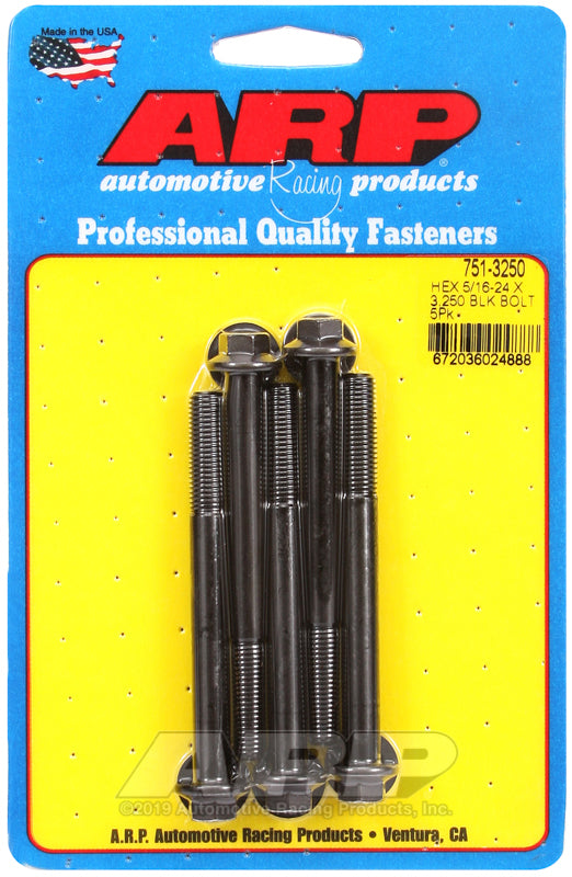 ARP 751-3250 5/16-24 X 3.250 Hex Black Oxide Bolts
