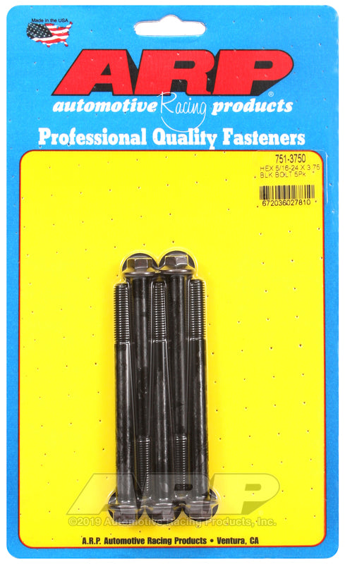 ARP 751-3750 5/16-24 X 3.750 Hex Black Oxide Bolts