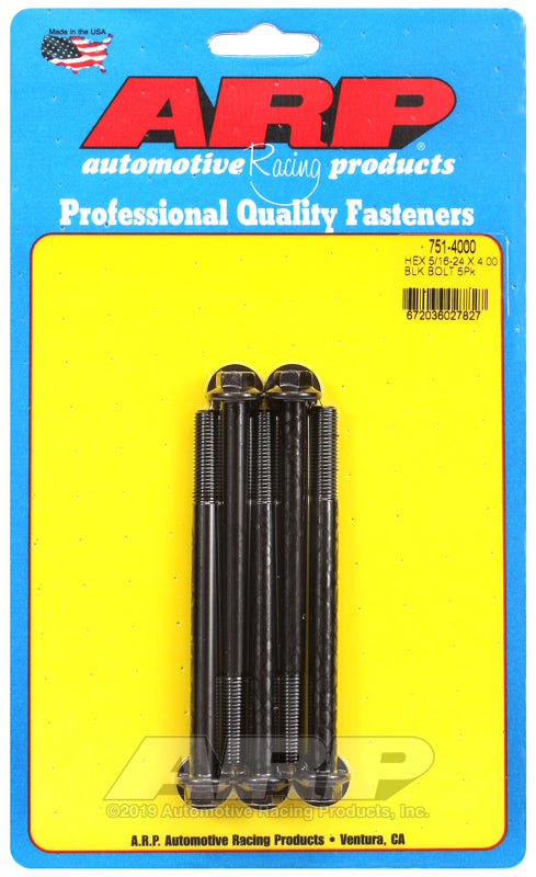 ARP 751-4000 5/16-24 X 4.000 Hex Black Oxide Bolts