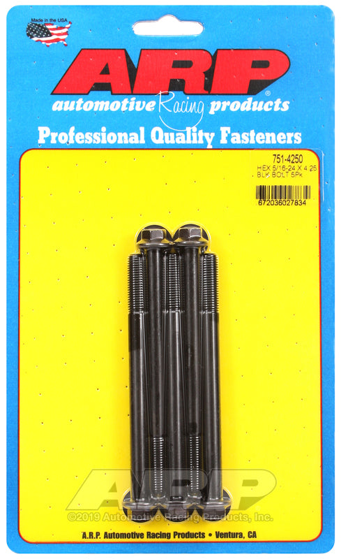 ARP 751-4250 5/16-24 X 4.250 Hex Black Oxide Bolts